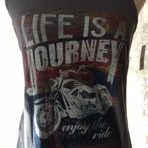 WOMENS Biker Man’s Lady Sharkbite Ribbed Tank